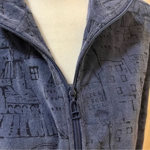 SPA BY CHICOS SIZE 1 ZIP UP JACKET TEXTURED MATERIAL